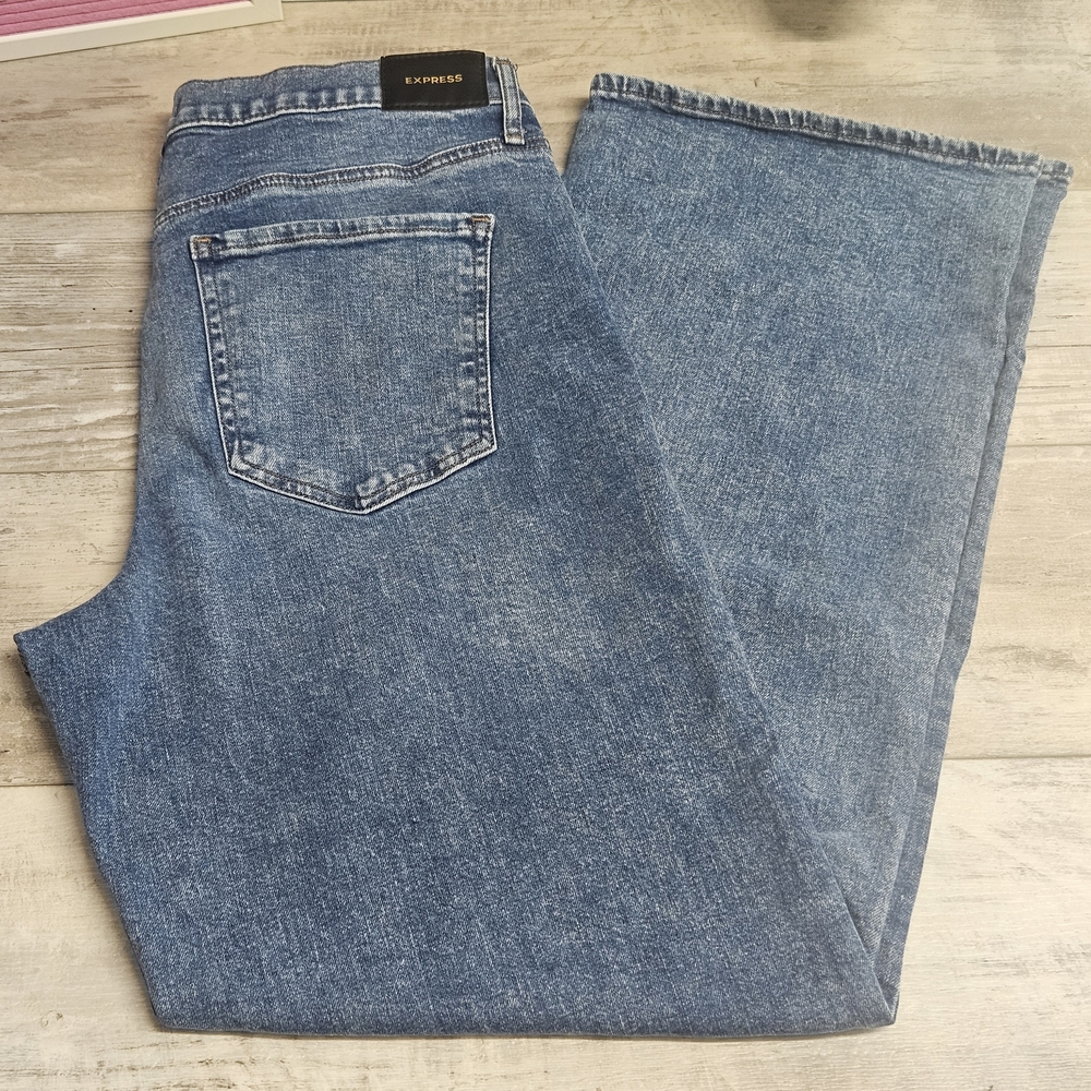 Express Wide Leg High Rise Jeans Womens Size 14R Preppy